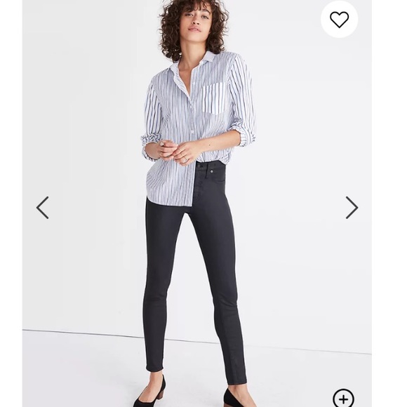 Madewell Denim - Madewell 9" Skinny High Rise Jeans Black Coated